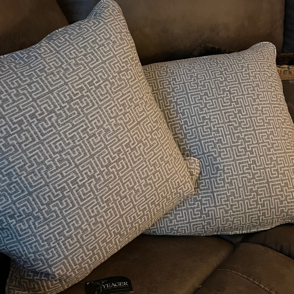 Geometric Gray Throw Pillow (set of 2)